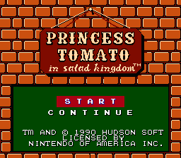 Princess Tomato in the Salad Kingdom title screenshot